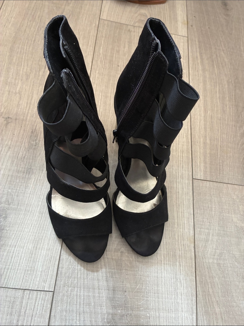 Guess Black Strappy Cutout High Heel Sandals